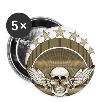 Le crâne - Lot de 5 grands badges (56 mm) - blanc - Devant