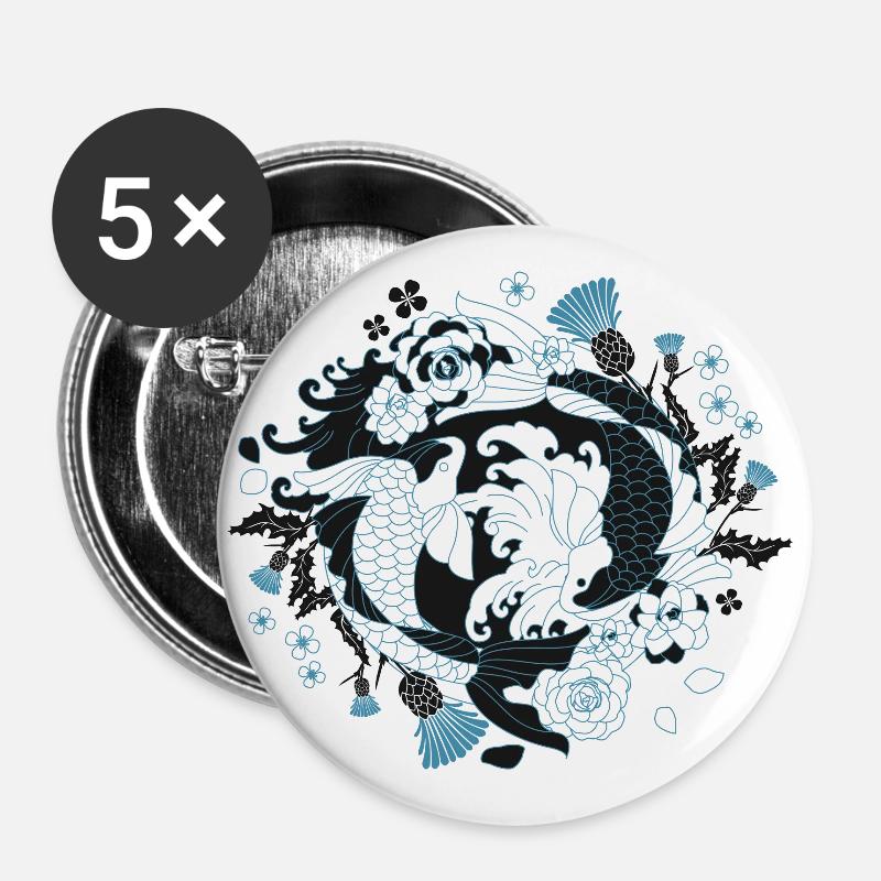 Japanese art - armadillo - Buttons large 2.2''/56 mm (5-pack) - white