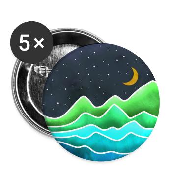 Night in the mountain - Buttons large 2.2''/56 mm (5-pack) - white - Front