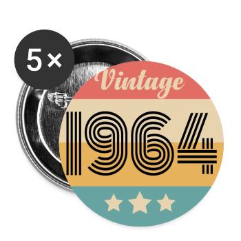 Jahrgang 1964 - Buttons groß 56 mm (5er Pack) - Weiß - Vorne