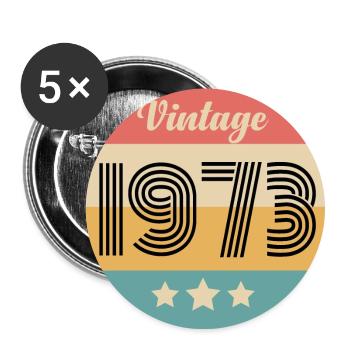 vintage 1973 - Buttons large 2.2''/56 mm (5-pack) - white - Front