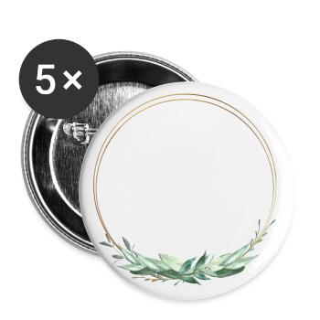 Botanik Kreis personalisierbar - Buttons groß 56 mm (5er Pack) - Weiß - Vorne