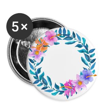 Flower wreath flowers flower vine hibiscus - Buttons large 2.2''/56 mm (5-pack) - white - Front