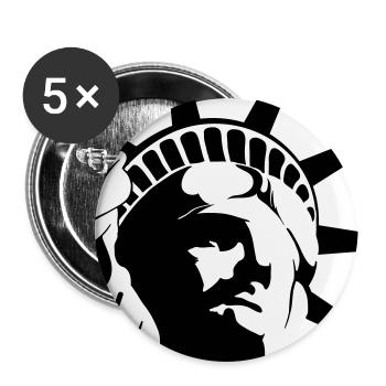 Conception unique de la statue de la Liberté - Lot de 5 grands badges (56 mm) - blanc - Devant