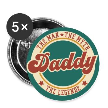 Daddy the man the myth the legend quote humor - Buttons large 2.2''/56 mm (5-pack) - white - Front
