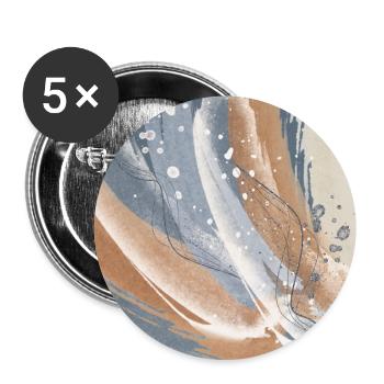 Abstract Rushes in Symphony Blue and Beige - Buttons large 2.2''/56 mm (5-pack) - white - Front