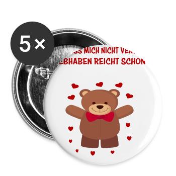 Man muss mich nicht Verstehen Liebhaben reicht - Buttons groß 56 mm (5er Pack) - Weiß - Vorne