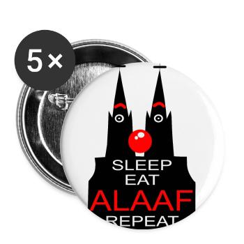 Kölsch de Cologne Cathédrale Kölle Alaaf Rhing nez carnaval - Lot de 5 grands badges (56 mm) - blanc - Devant
