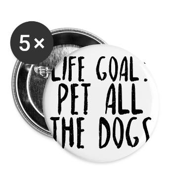Pet all the dogs dog love pet gift idea - Buttons large 2.2''/56 mm (5-pack) - white - Front