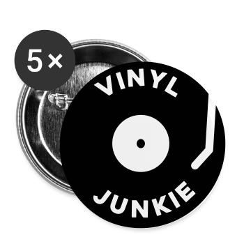 Vinyl Junkie - Buttons groß 56 mm (5er Pack) - Weiß - Vorne