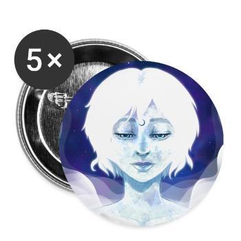 Moon Girl Illustration - Lot de 5 grands badges (56 mm) - blanc - Devant