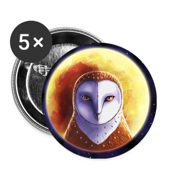 Owl in front of the moon - Buttons large 2.2''/56 mm (5-pack) - white - Front