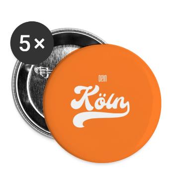 retro Köln Magnet & Button - Buttons & Magnete - Buttons groß 56 mm (5er Pack) - Weiß - Vorne