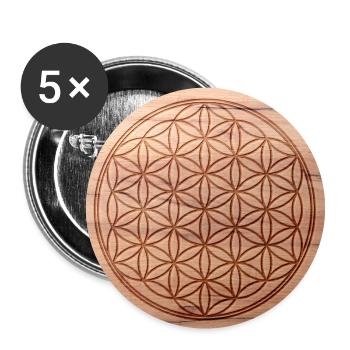 Flower Of Life - Wood Cut Out 1 - Buttons large 2.2''/56 mm (5-pack) - white - Front