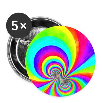 Flower Power Rainbow - Multi Swirl 2A - Buttons groß 56 mm (5er Pack) - Weiß - Vorne