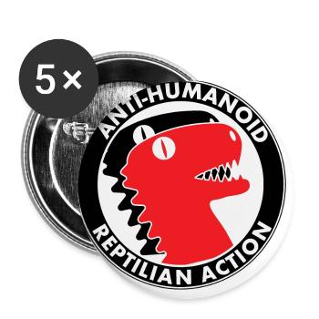 Anti-Humanoid Reptilian Action - Buttons large 2.2''/56 mm (5-pack) - white - Front