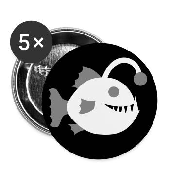 Lantern Fish Frogfish Deep Sea Fish Icon - Buttons large 2.2''/56 mm (5-pack) - white - Front
