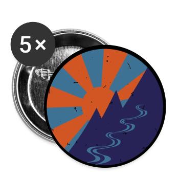Montagne vintage - Lot de 5 grands badges (56 mm) - blanc - Devant