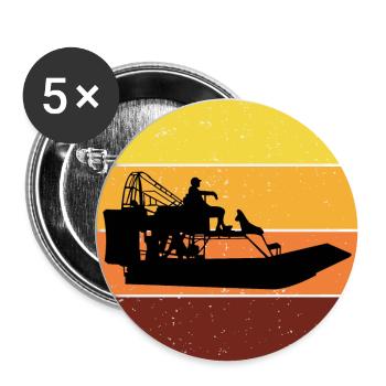 Vintage Rétro Airboat Fanboat Airboating Planeboat - Lot de 5 grands badges (56 mm) - blanc - Devant