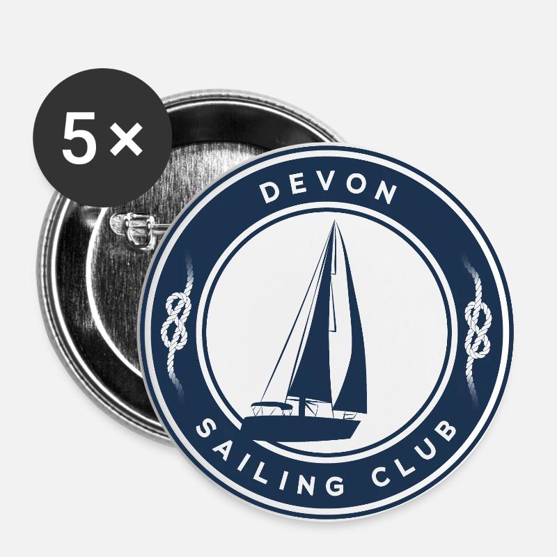 Devon sailing - Buttons large 2.2''/56 mm (5-pack) - white