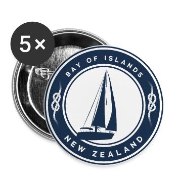 New Zealand Bay of islands - Lot de 5 grands badges (56 mm) - blanc - Devant