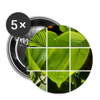 Coeur vert - Lot de 5 grands badges (56 mm) - blanc - Devant