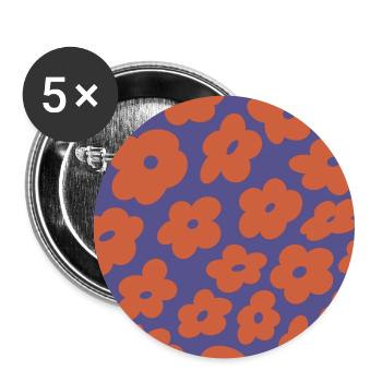 Flowers in a square - Buttons groß 56 mm (5er Pack) - Weiß - Vorne