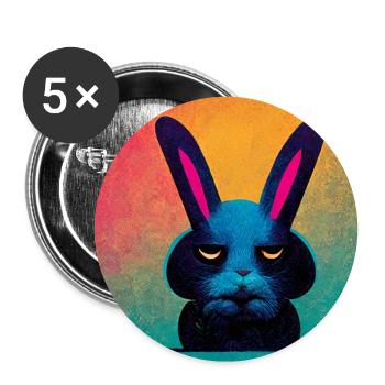 Funny Pop Art - Buttons large 2.2''/56 mm (5-pack) - white - Front