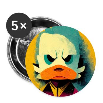 Drôle de canard Pop Art - Lot de 5 grands badges (56 mm) - blanc - Devant