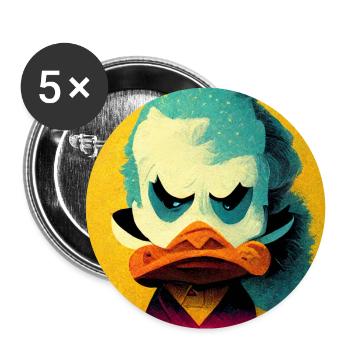 Drôle de canard Pop Art - Lot de 5 grands badges (56 mm) - blanc - Devant