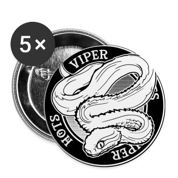 Pit Viper Serpent venimeux Propriétaire Reptile Keeper - Lot de 5 grands badges (56 mm) - blanc - Devant
