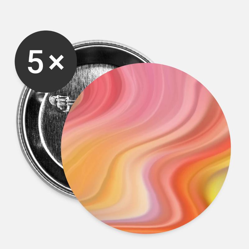 Bunter Farbverlauf 17 - Buttons groß 56 mm (5er Pack) - Weiß