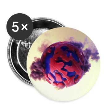 Purple Earth - Buttons large 2.2''/56 mm (5-pack) - white - Front