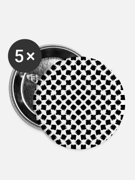 Optical Art - Psycho Chess - Buttons large 2.2''/56 mm (5-pack) - white
