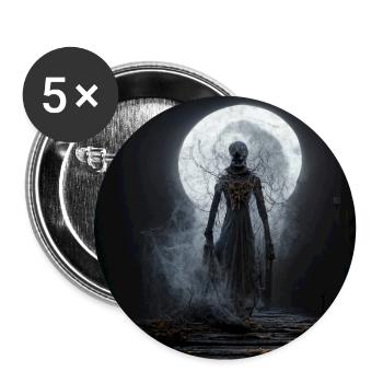 Halloween scary Witch full Moon - Buttons large 2.2''/56 mm (5-pack) - white - Front