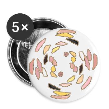 Abstract No. 53 - Buttons groß 56 mm (5er Pack) - Weiß - Vorne