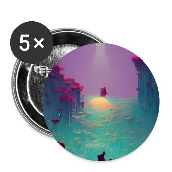 Love story - Buttons large 2.2''/56 mm (5-pack) - white - Front