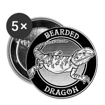 Bearded Dragon Tattoo Reptile Keeper Beardie Owner - Buttons large 2.2''/56 mm (5-pack) - white - Front
