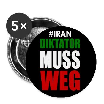 Iran diktator muss weg - Buttons groß 56 mm (5er Pack) - Weiß - Vorne