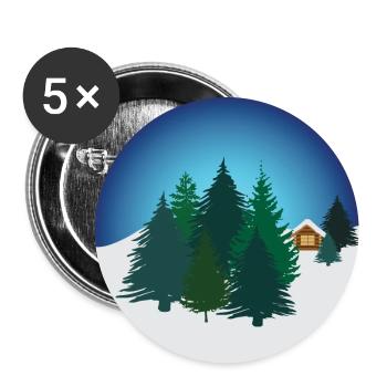 Christmas trees in nature - Buttons large 2.2''/56 mm (5-pack) - white - Front