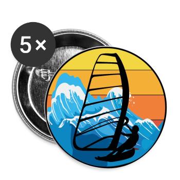 Planche à voile Planche à voile Planche à voile Surf Water Sport - Lot de 5 grands badges (56 mm) - blanc - Devant