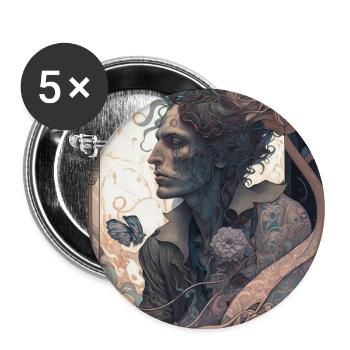 Der Mann des Mysteriums - Buttons groß 56 mm (5er Pack) - Weiß - Vorne