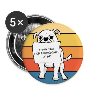 Mignon Chihuahua Dog Breed Vintage Retro Sunset - Lot de 5 grands badges (56 mm) - blanc - Devant