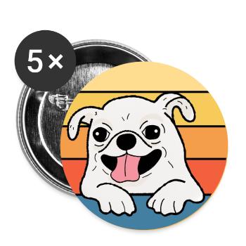 Mignon Chihuahua Dog Breed Vintage Retro Sunset - Lot de 5 grands badges (56 mm) - blanc - Devant