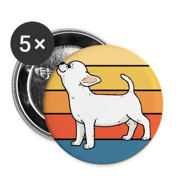 Mignon Chihuahua Dog Breed Vintage Retro Sunset - Lot de 5 grands badges (56 mm) - blanc - Devant