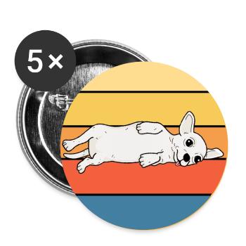 Mignon Chihuahua Dog Breed Vintage Retro Sunset - Lot de 5 grands badges (56 mm) - blanc - Devant