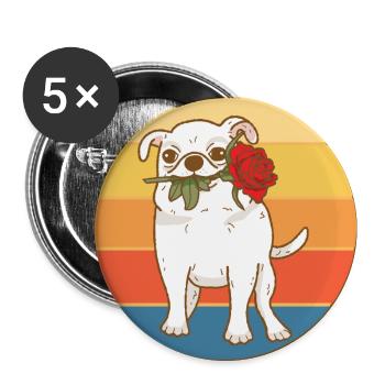 Mignon Chihuahua Dog Breed Vintage Retro Sunset - Lot de 5 grands badges (56 mm) - blanc - Devant