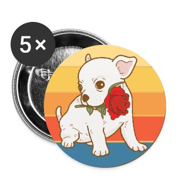Mignon Chihuahua Dog Breed Vintage Retro Sunset - Lot de 5 grands badges (56 mm) - blanc - Devant