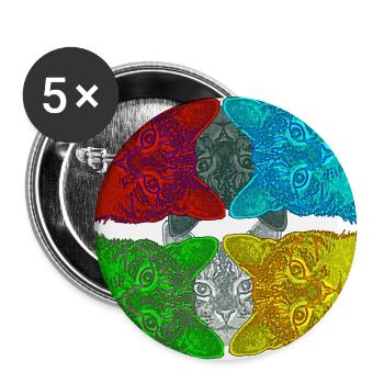 Colourful Cats (Pop Art) designed by HeiArts - Buttons large 2.2''/56 mm (5-pack) - white - Front