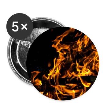 Blazing fire at night - Buttons large 2.2''/56 mm (5-pack) - white - Front